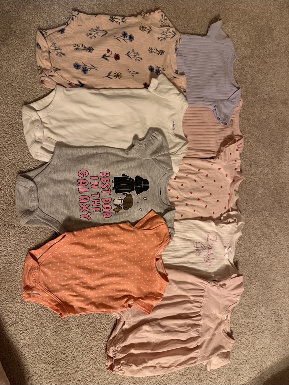 Baby Girls 8-Pack Onesie Bodysuits - Pastel Florals & Solids
